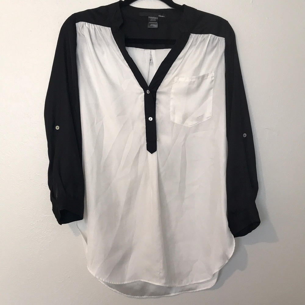 Black and white blouse